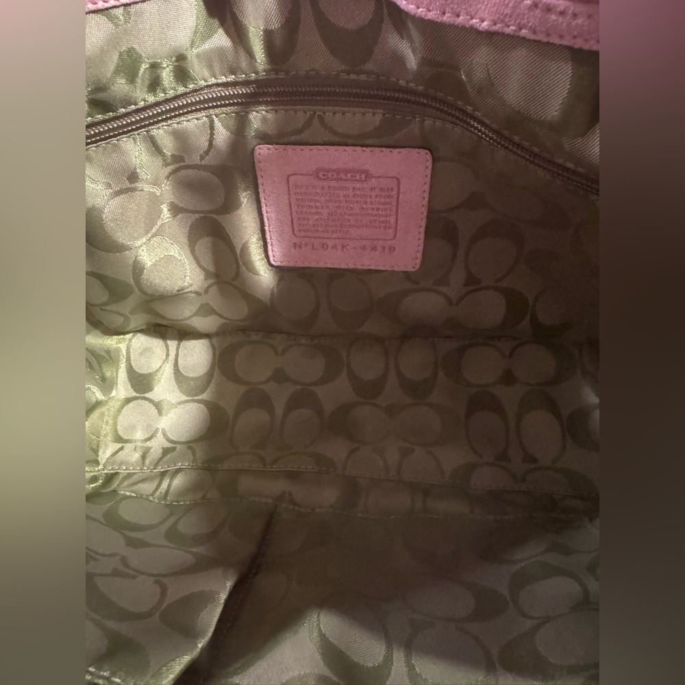 Coach 2004 Limited Edition Straw and Pink Suede
Leather Top Handle Tote Satchel - Picture 9 of 9